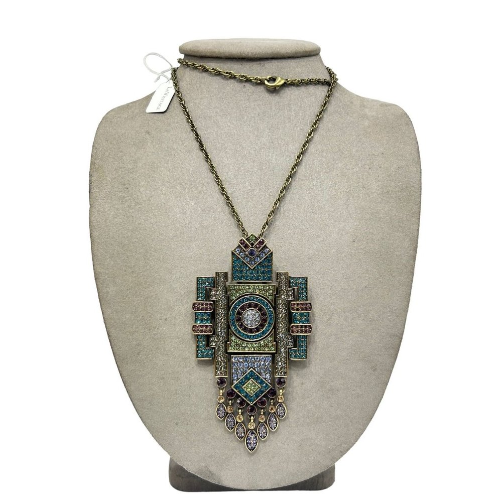 La Vintage Limited Edition 251/400 Art Deco Style Crystal Necklace Pin Kathy Lev